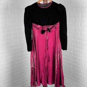 My Michelle Dress Girls 12 Black Pink Princess‎ Velvet Satin Shimmer Long Formal